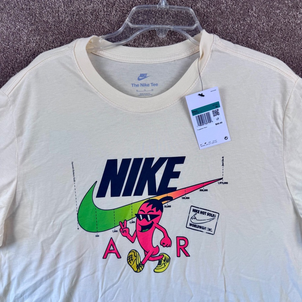 Nike Air Mens Graphic T-Shirt Cream Hot Soles Worldwide Inc HQ9258-114 XL NEW